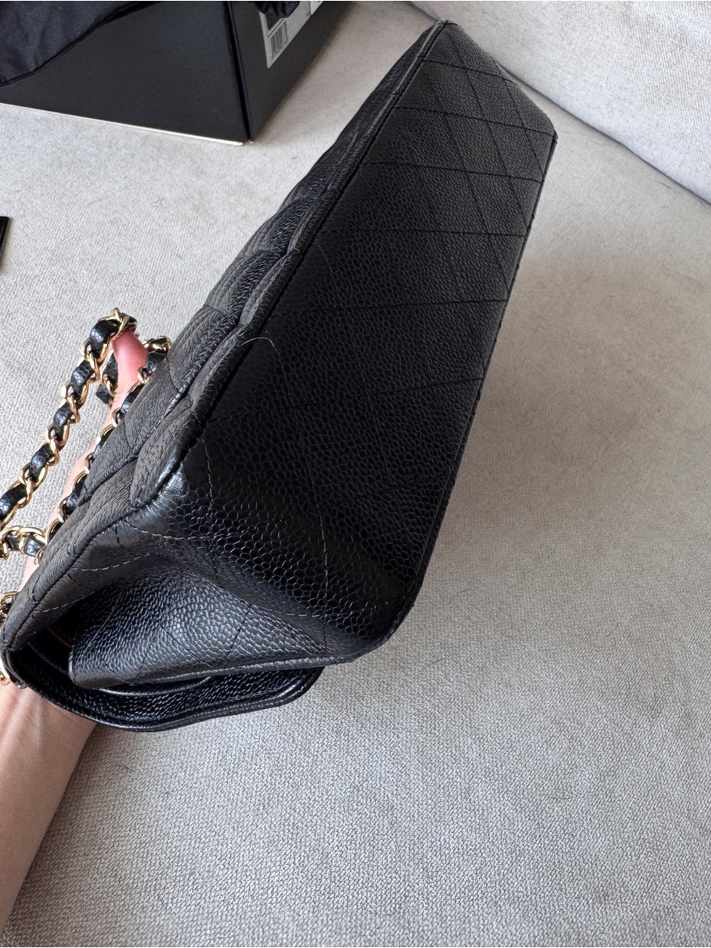Chanel medium classic double flap bag black gold hardware pristine condition - Picture 9 of 15